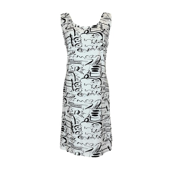 Women's Short Tank Dress Size XL White Script Beach Dress Sun Michael Tyler NWT - Picture 5 of 6